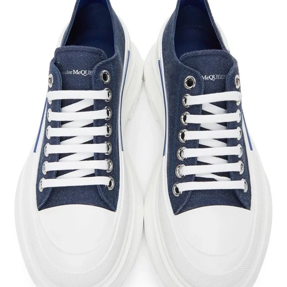 Indigo Denim Tread Slick Sneakers - Picture 7 of 13